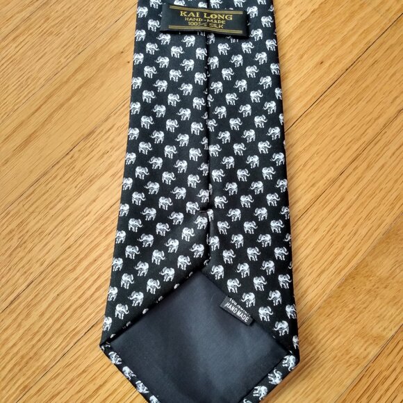Vintage Silk Elephant Tie Handmade by Kai Long - Picture 7 of 9